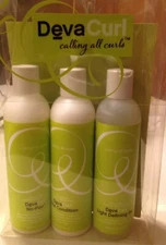 DevaCurl 3 Piece Set - No Poo Cleanser, One Conditioner, Light Defining Gel 8oz