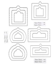 Crafter's Companion Tear & Reveal Door 3 Sets Dies & Stamps 816444 Sqr,Curve,Rec