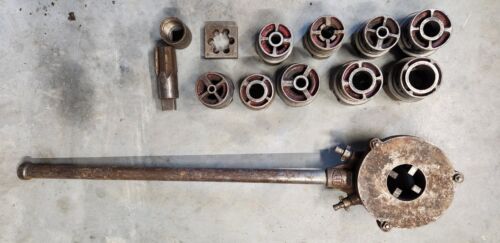 Vintage Reed Pipe Threading Dies, Assorted Sizes RATCHETING PIPE Die Head Holder - Picture 8 of 23