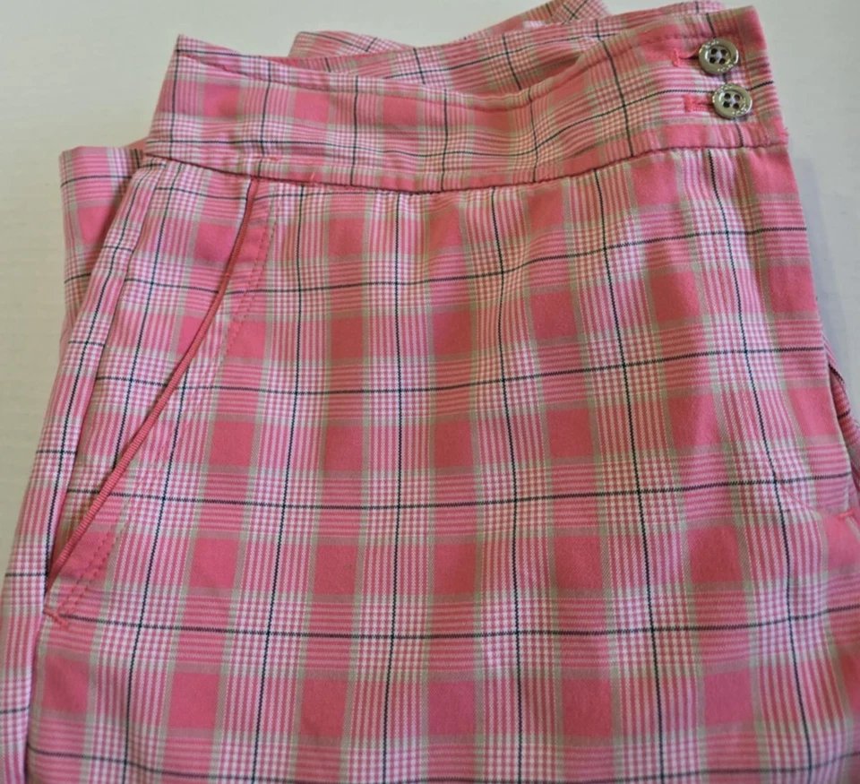 Women’s (8) Izod XFG Shorts Coral Plaid Cool FX Golf Pockets Bermuda A279 - Image 3 of 4