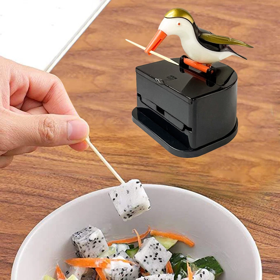 Toothpick Holder Dispenser Cute Bird Intelligent Automatic Toothpick Box Home - image 3 of 4