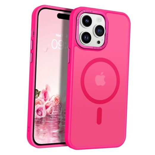 iPhone 14 Pro Max Magnetic Case - Shockproof Hot Pink