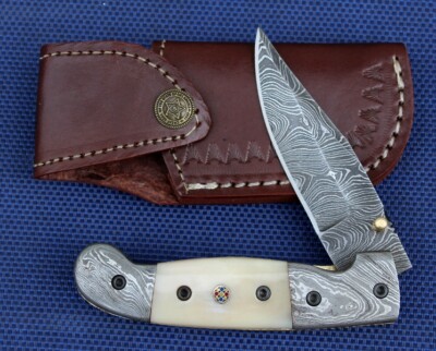 DAMASTMESSER  ROBUST HANDMADE 256 LAGEN CAMELBONE 140