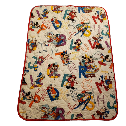 Vintage Dundee Mickey Mouse Walt Disney Alphabet Baby Kids Blanket
