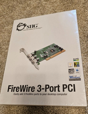 SIIG 3-Port FireWire IEEE 1394 PCI Adapter Card (NN-400012-S8) NEW IN BOX