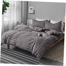Comforter Set, Grey Grid Gray Plaid Geometric King Grey Grid Comforter Set