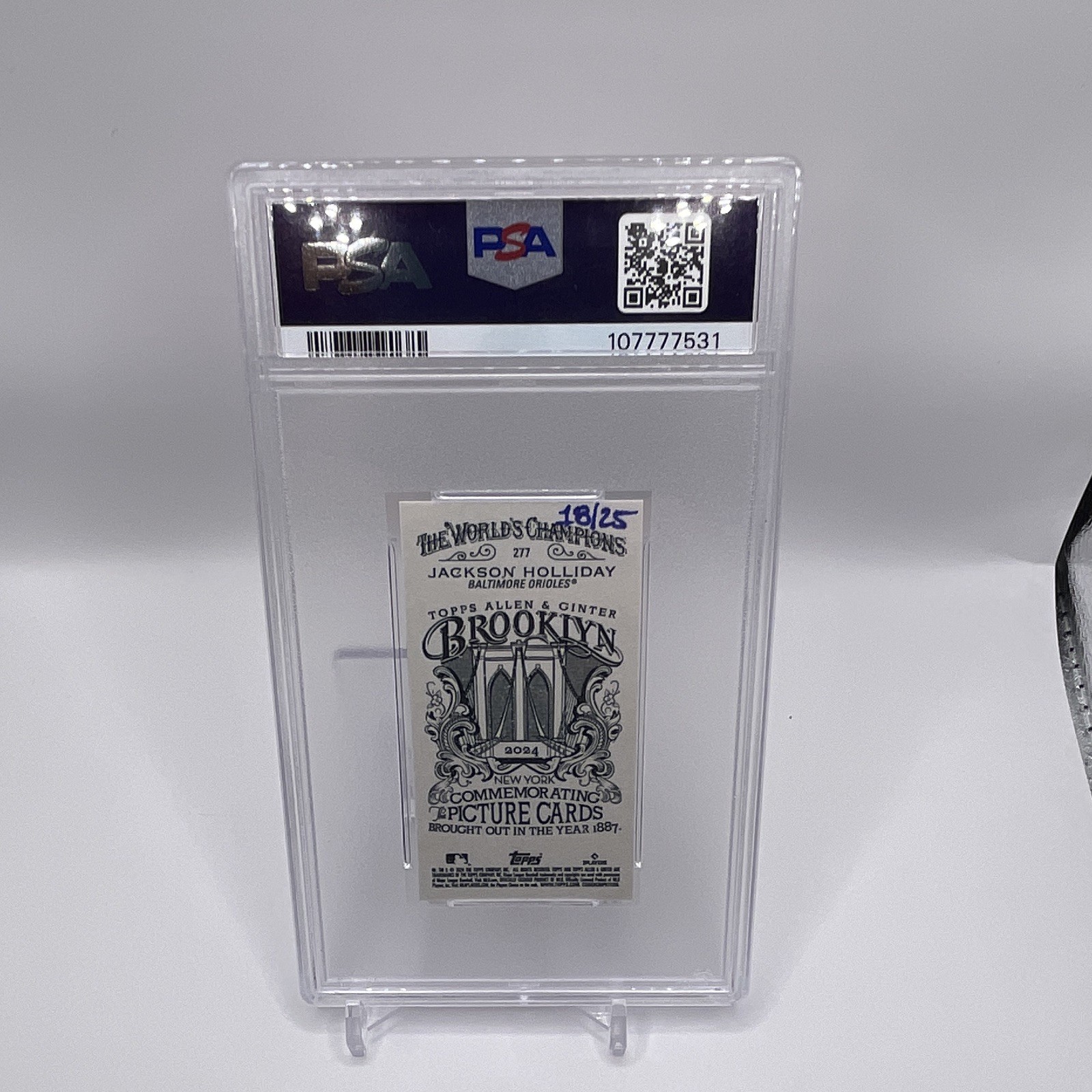 Topps 2024 Allen & Ginter Jackson Holliday #277 Mini Brooklyn Back /25 RC PSA 10 view 5