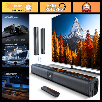 24'' Sound Bar - Surround Sound System for Smart TV, Bluetooth 5.3, Wall-Mountabl