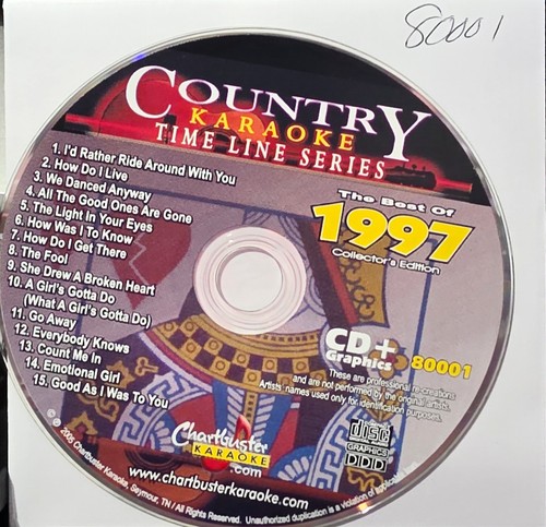 80001 1997 KARAOKE COUNTRY TIMELINE CHARTBUSTER CDG LOT LONG DRIVE