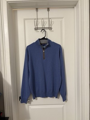 PETER MILLAR Crown Artisan Crafted Cashmere Flex Quarter-Zip Sweater Sz M $695