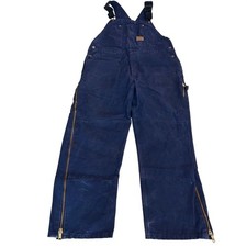 Vtg Walls Navy Quilted Insulated Bib Overalls Men's 40x30 USA Made Workwear