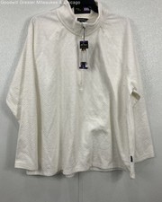 NWT Eddie Bauer Women's Size XXL White Quarter Zip Fleece