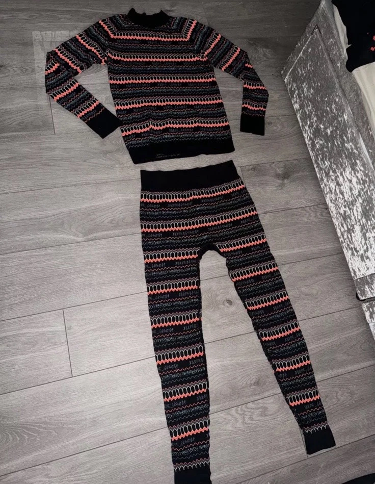 ladies size L sweaty betty ski base layer thermals set top and leggings Vgc