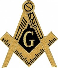 Mason Symbol Cut-Out Embroidered Iron-On Patch