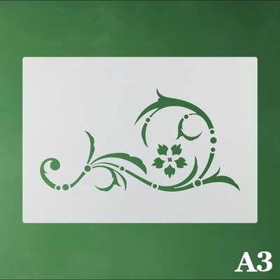 A3 Schablone Flourish Swirly Ornament Floral Deko - LO63
