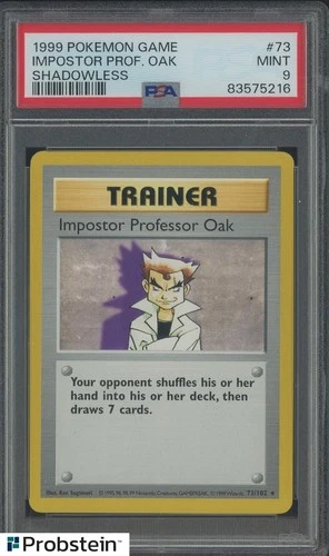 1999 Pokemon Game Shadowless #73 Impostor Professor Oak PSA 9 MINT