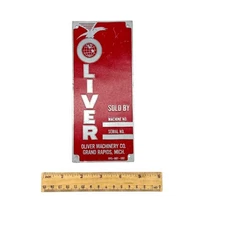 Oliver Machinery Red Vertical Style Nameplate