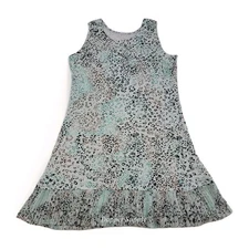 Logo Layers by Lori Goldstein Top S Mint Combo Animal Print Chiffon Hem Stretch