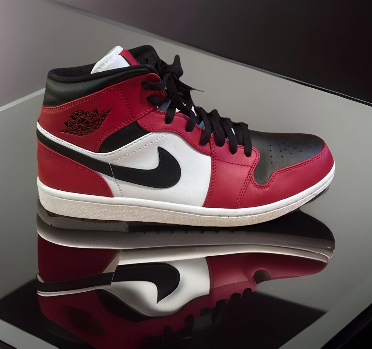 Jordan 1 Mid Black Gym Red for Sale | Authenticity Guaranteed | eBay