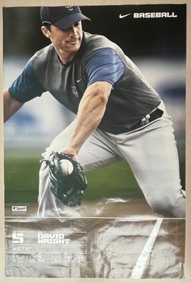 Vintage David Wright Nike MLB Authentic 24'' x 36'' Baseball Poster New York Mets