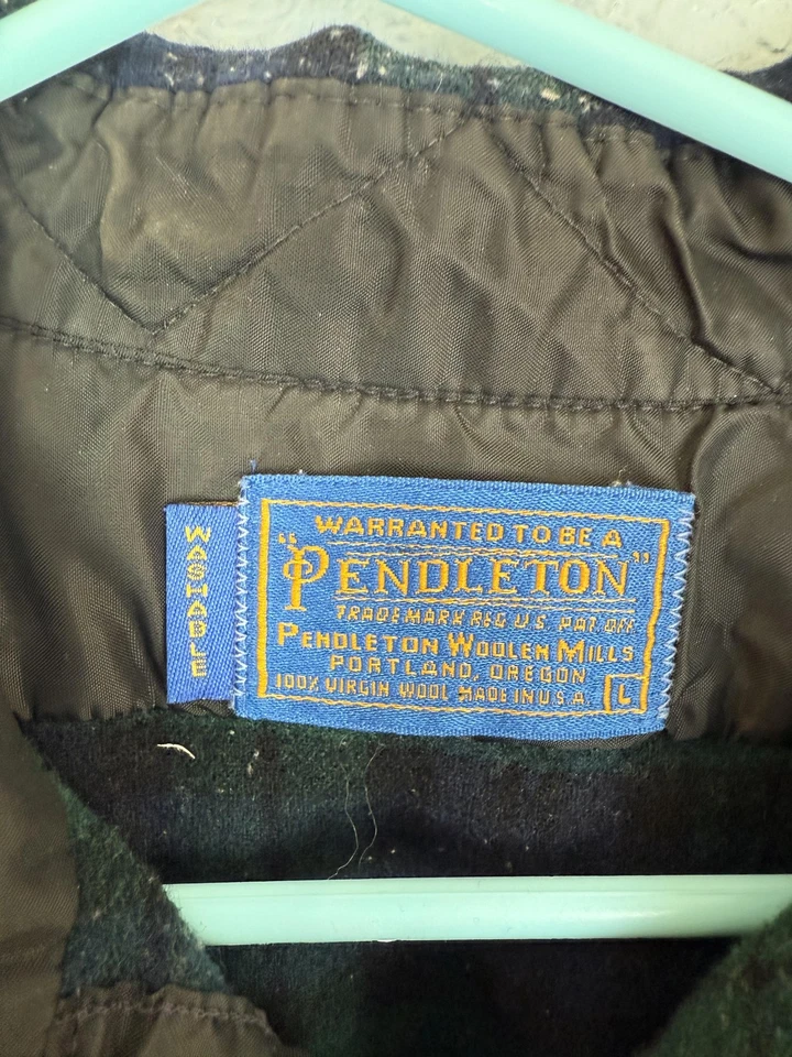 Vintage Pendleton Jacket Mens Large Black Watch Tartan Wool Plaid Lined USA 90s - Image 3 of 4