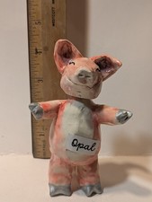 Pretty Pink Piggy Opal, Posable Head, WhimsiClay Sculpture, Amy Lacombe original
