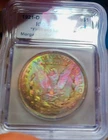 1921-D Morgan Silver Dollar $1 ICG  Authentic- Vibrant Rainbow  REV.