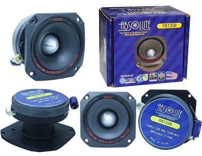 2 Pair Absolute USA PBT35B 3.5-Inch Titanium Bullet High Compression Tweeter