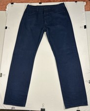 Levis 501 Jeans Mens 36x36 Dark Blue Straight Stretch Button Fly Tag