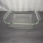 Vintage Pyrex 222 Clear Baking Dish 8"X8"X2" Made in USA