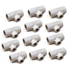  12-Pack PVC Tee Fitting 1/2" Reducing Threaded Poultry Bird Water Drinker Cup