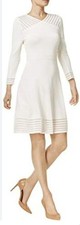 Calvin Klein Women "SIZE L" Ivory Elegant Chic Dress Cocktail Wedding Party EUC