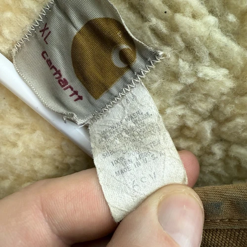 Chaleco Carhartt De Colección Para Hombres XL Lona Tostada Forrado Sherpa Ropa de Trabajo Tareas de Granero Años 90 - Imagen 7 de 14