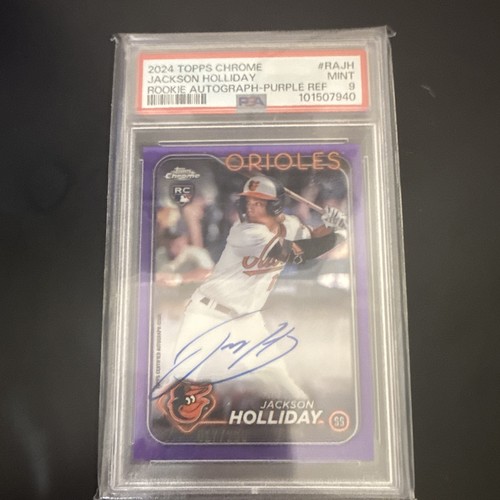 Topps 2024 Chrome Jackson Holliday Rookie Autographs RA-JH Purple /250 PSA 9