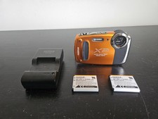 Fujifilm FinePix XP50 Orange Waterproof Digital Camera 2 Batteries Charger