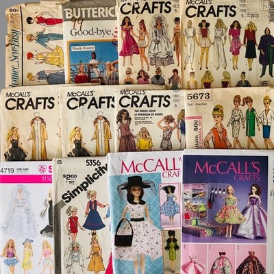 Barbie 11-1/2'' Doll Clothes Sewing Patterns Vintage & Modern
