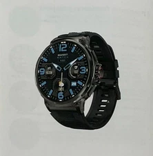 Mens Kospet Power Smart Watch 1.85 inch Display Black Stainless Steel Band NEW