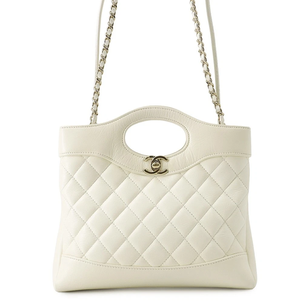 Chanel — CHANEL CHANEL31 Shopping Bag Size Small Shiny Calf Leather White AS4133