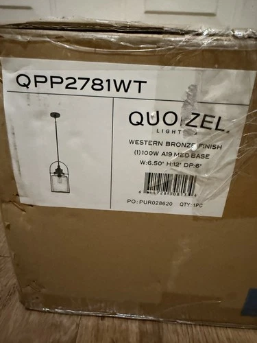 Quoizel Payson Outdoor Pendant, 1-Light 100 Total Watts, Western Bronze - Picture 8 of 8