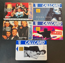 IRISH TELECOM EIREANN Phonecards 5 x 10/20 Units Music Boyzone Diana Ross Blink