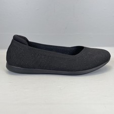 Clarks Carly Wish Shoes Womens Size 8 Wide Black Slip On Comfort Ballet Flats
