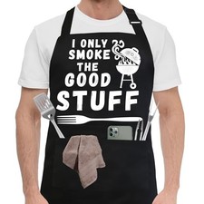 Ougher Funny Aprons for Men - BBQ Dad Apron with 2 Pockets - Adjustable Neck