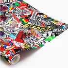 Panda Cartoon Graffiti Bomb Vinyl Wrap Sheet Film Decal DIY Sticker 60in x 20in