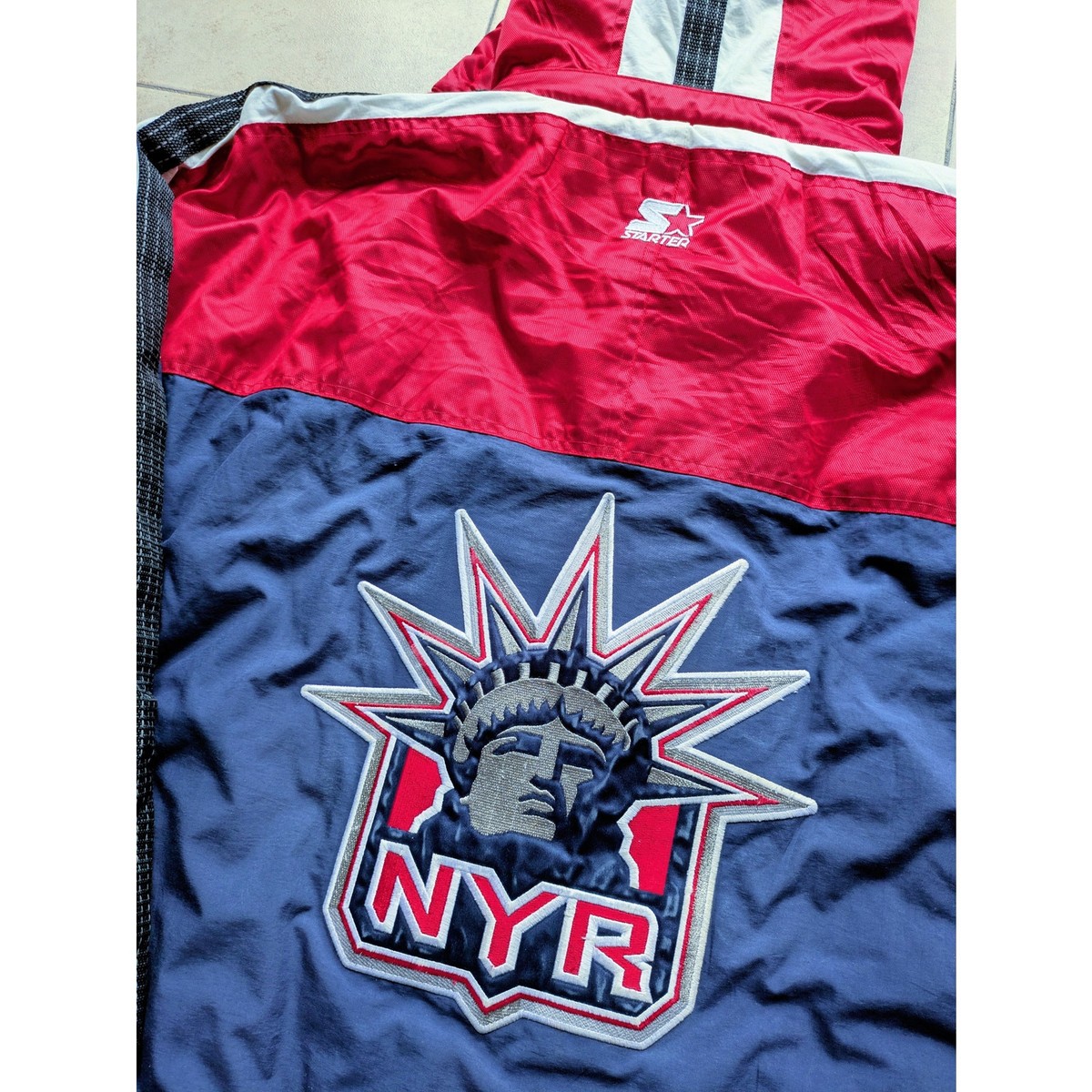 New York Rangers 90s STARTER puffer LIBERTY jacket 2XL navy