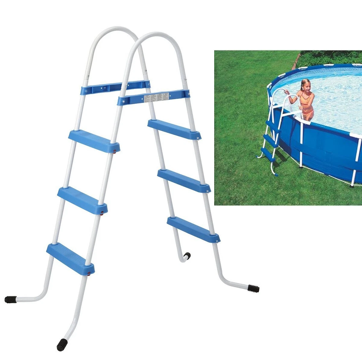 step ladder above ground pool
