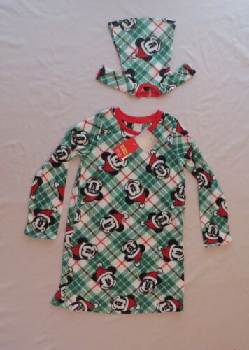 Disney's Mickey Mouse Minnie Mouse Christmas Girls Size 10 Nightgown & Doll Gown - Picture 1 of 7