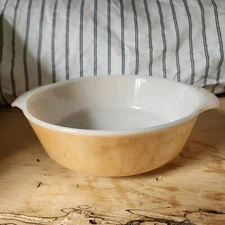 Vintage Anchor Hocking Fire King 437 Peach Luster Casserole Dish 1-1/2 Qt 1950s