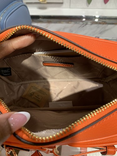 Michael Kors Damen Medium Leder Umhängetasche Handtasche mit Tech Attached - Mohn MK - Bild 6 von 7