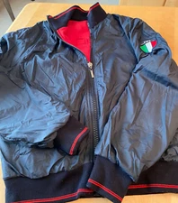 ALESSANDRO ALBANESE RED BLUE REVERSIBLE EQUESTRIAN Zip PADDED ELBOW Jacket Sz M