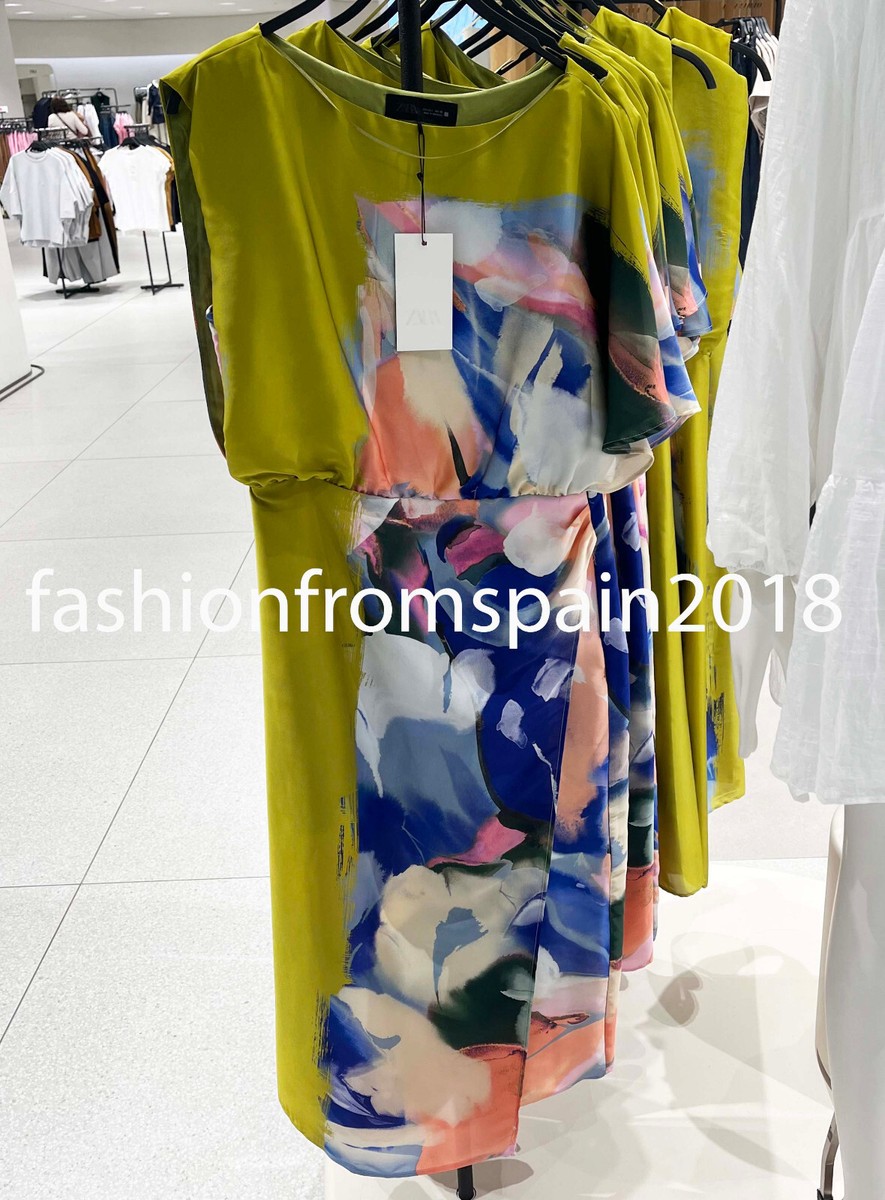 ZARA NEW WOMAN ASYMMETRIC PRINT MIDI DRESS XS-L 2901/253/330